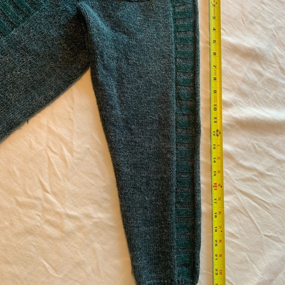 Bellini Green V-Neck Sweater with Cable Knit Design - Picture 6 of 13